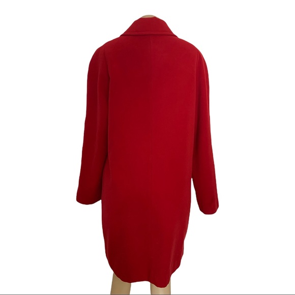 Jessica Bold Red Winter Pea Coat collared Classic Size 10 - Picture 4 of 7